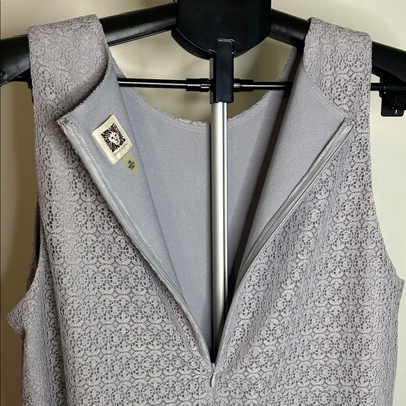Anne Klein Light Gray Patterned Mini Dress - Picture 6 of 9